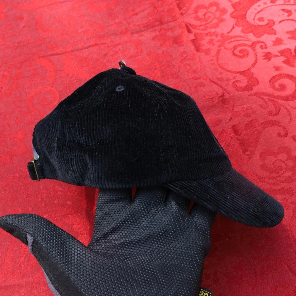 Polo Ralph Lauren Corduroy Ski Bear Hat Kids One Size Black New Embroidered Cap